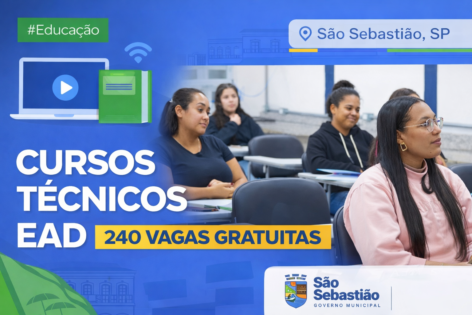 SÃO SEBASTIÃO:CURSOS TÉCNICOS GRATUITOS