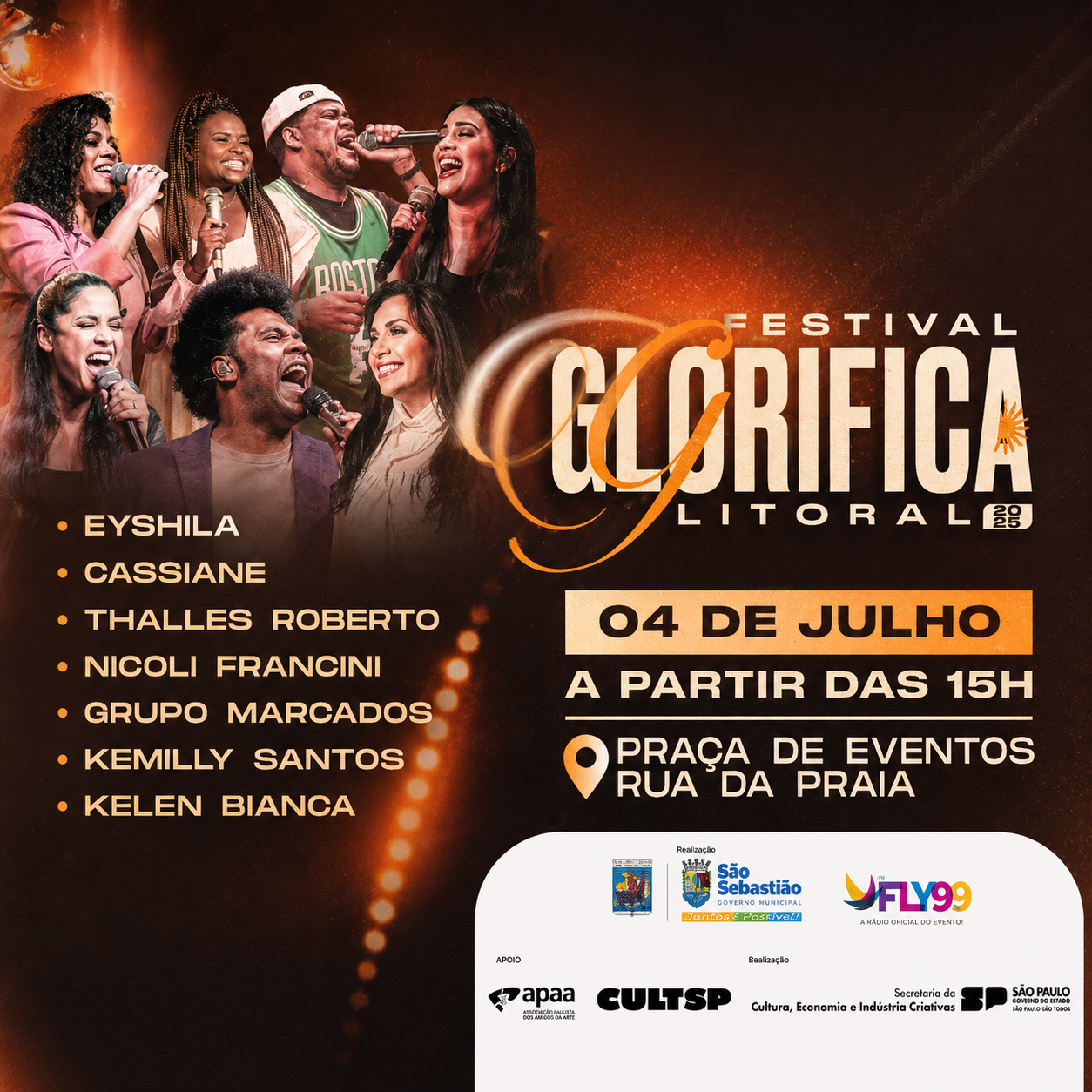 SÃO SEBASTIÃO: FESTIVAL GLORIFICA REÚNE MULTIDÃO