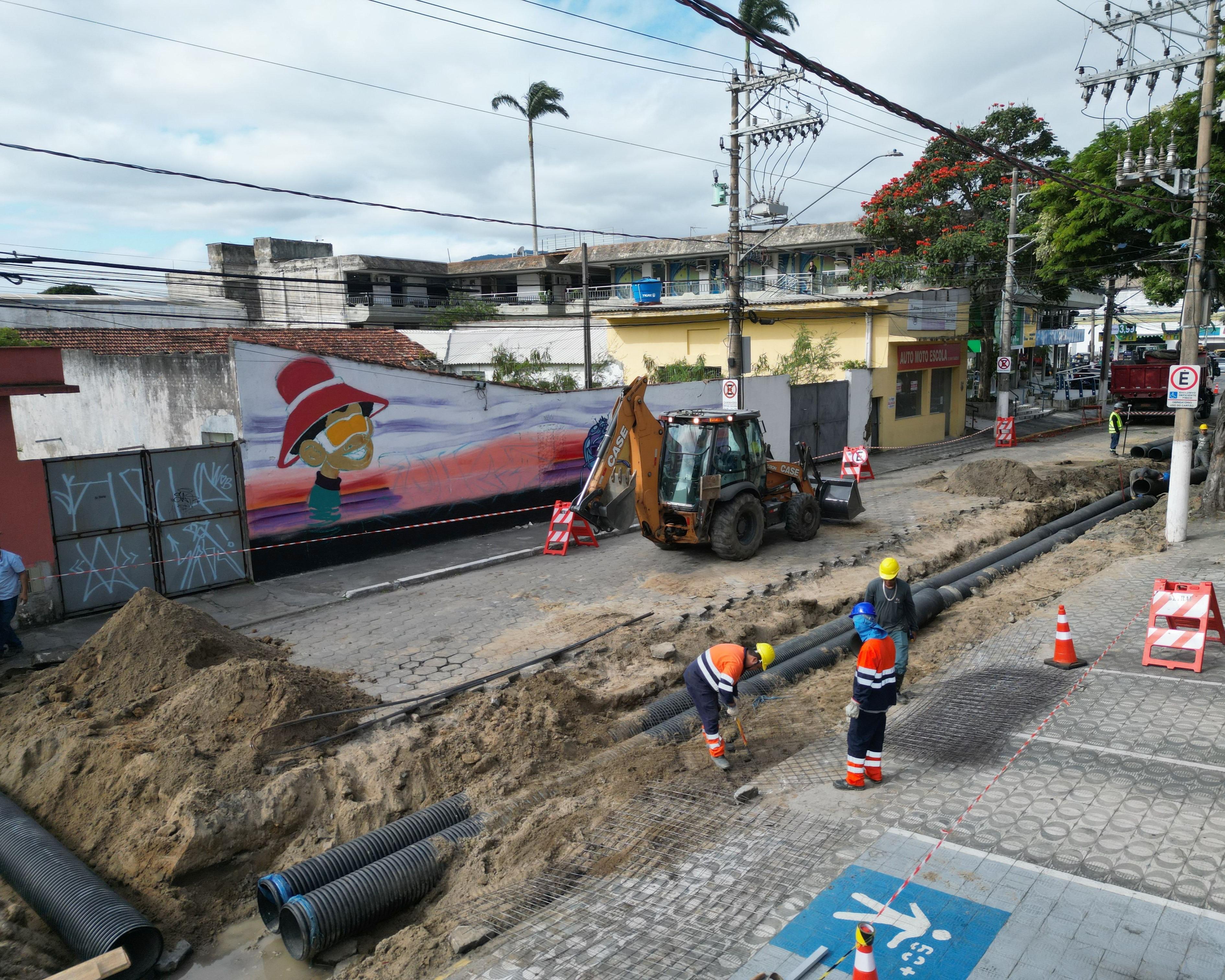SÃO SEBASTIÃO: OBRAS NA VILA AMÉLIA AVANÇAM