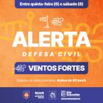 VENTOS ACIMA 80 KM AMEAÇAM CIDADE NO LITORAL NORTE