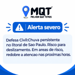 🚨 ALERTA SEVERO: CHUVA PERSISTE NO LITORAL DE SP