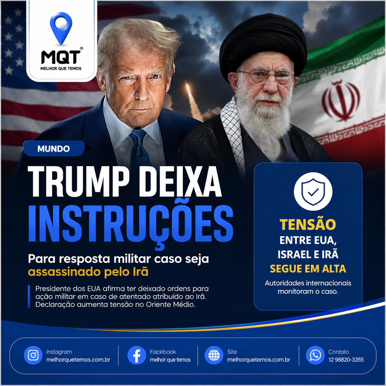 TRUMP DEIXA INSTRUÇÕES MILITARES
