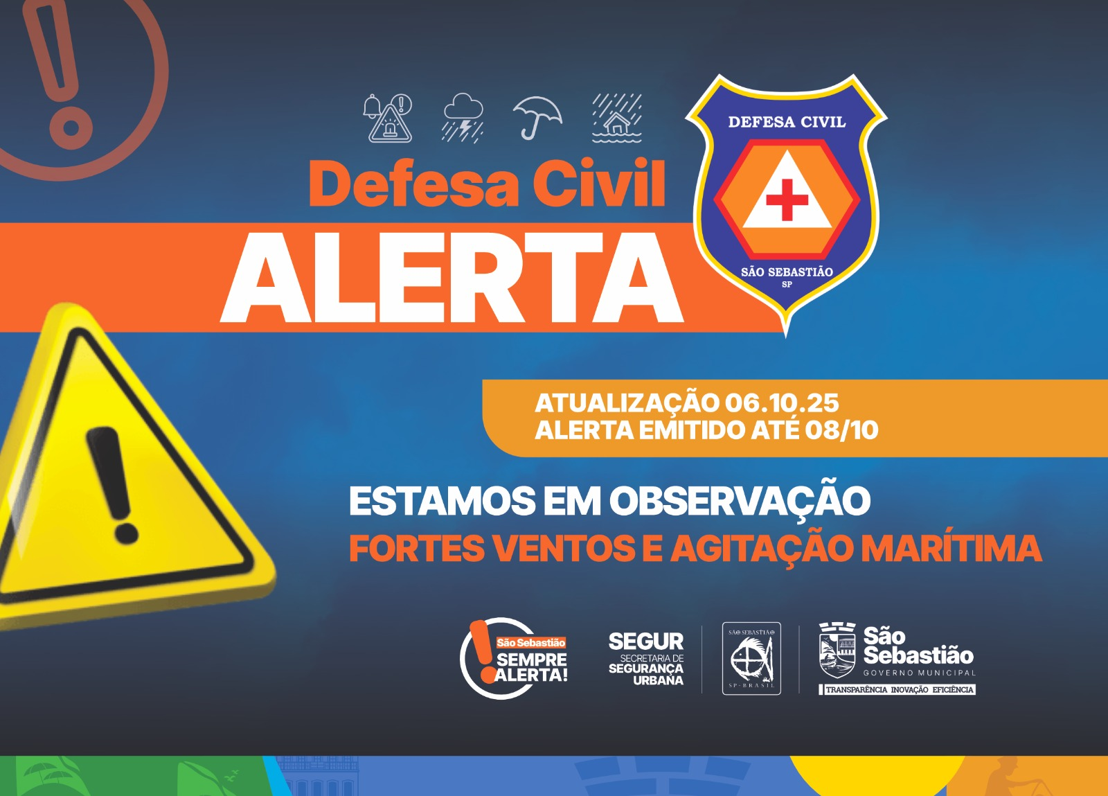 🚨 Defesa Civil e Marinha alertam...