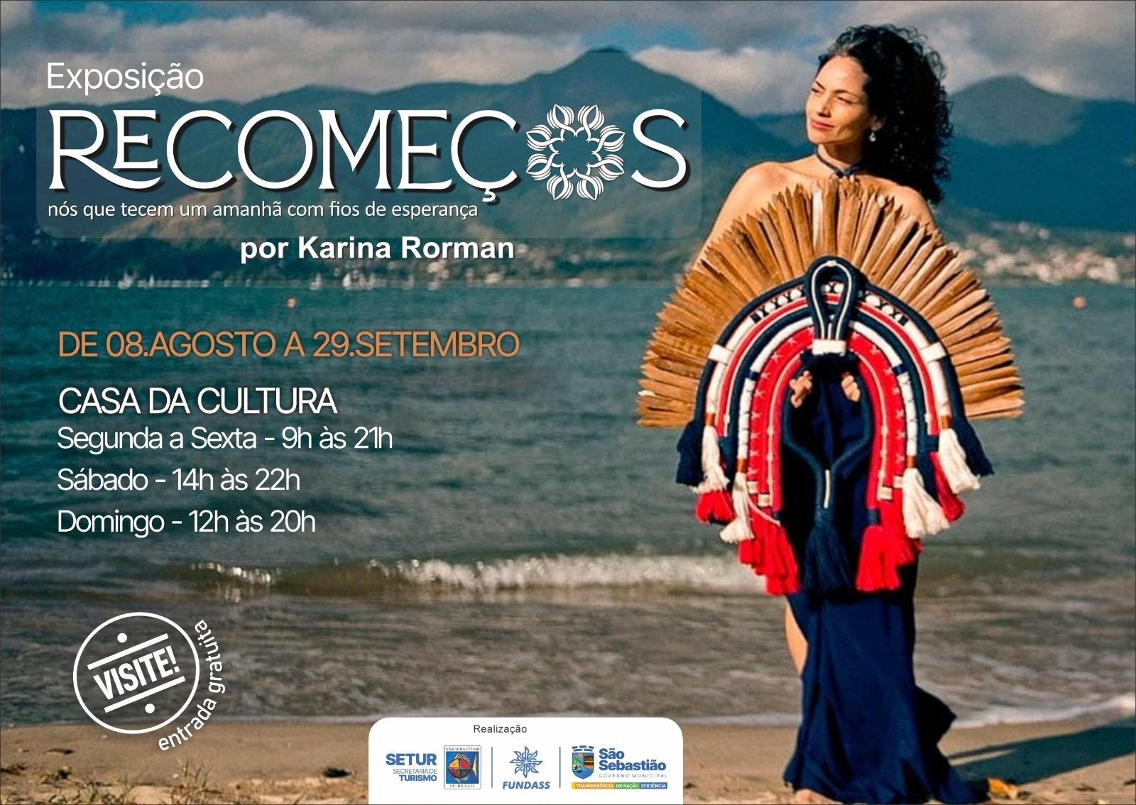 Casa da Cultura de São Sebastião recebe exposição "Recomeços", com obras em macramê