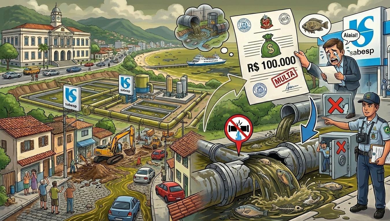 SÃO SEBASTIÃO:  APLICA MULTA SABESP EM 100 MIL
